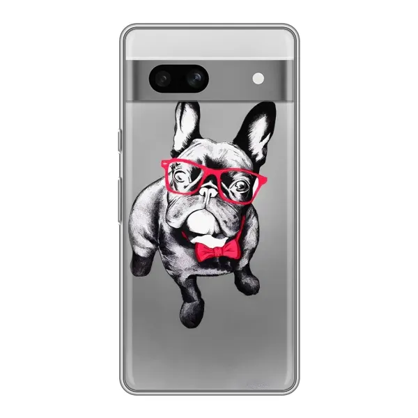 Чехол с рисунком «Бульдог в очках» для Google Pixel 7A Чехол с рисунком «Бульдог в очках» для Google Pixel 7A