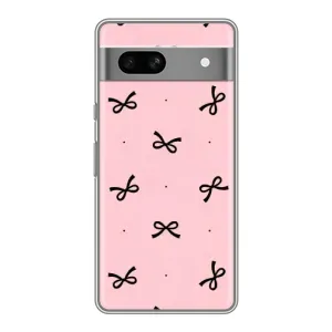 Чехол банты для Google Pixel 7A (Черные бантики)