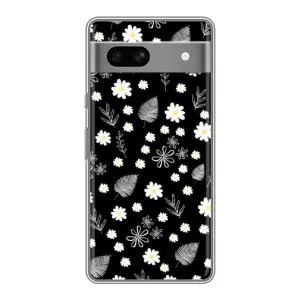Чехлы с тематикой "ЦВЕТЫ" на Google Pixel 7A (цветение на чорном)
