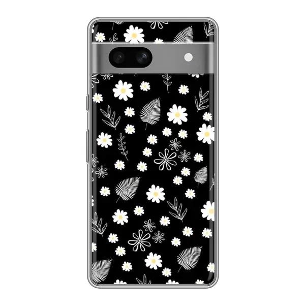 Чехол с рисунком «цветение на чорном» для Google Pixel 7A