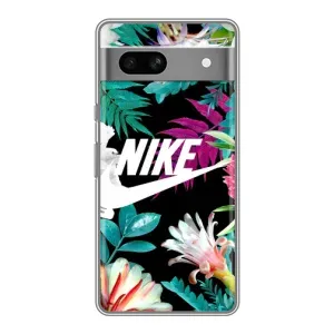 Силіконовый Чохол на Google Pixel 7A з картинкою НАЙК (Квітковий Nike)