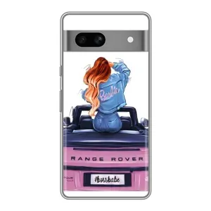 Силиконовый Чехол на Google Pixel 7A с картинкой Стильных Девушек (Девушка на машине)
