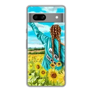 Чехол Стильные девушки на Google Pixel 7A (Девушка на поле)