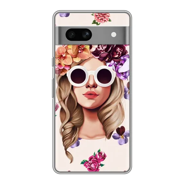 Чехол с рисунком «Девушка в очках» для Google Pixel 7A