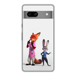Силиконовый чехол с принтом Зоотрополіс для Google Pixel 7A (Джуди и Ник)