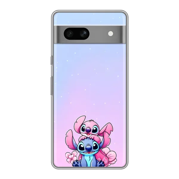 Чехол с рисунком «Энджл и Стич» для Google Pixel 7A Чехол с рисунком «Энджл и Стич» для Google Pixel 7A