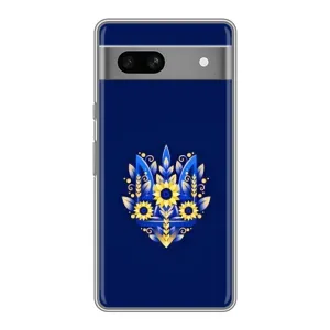 Чохол з картинкою (Патріотичний ГЕРБ) на Google Pixel 7A (Герб в квітах)