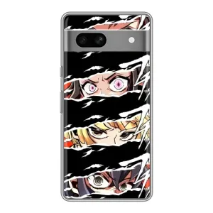 Силіконові чохлі з очіма Anime для Гугул Піксель 7А (Очі на чорному)