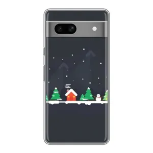 Силиконовый бампер на рождество для Google Pixel 7A (Город зимний)