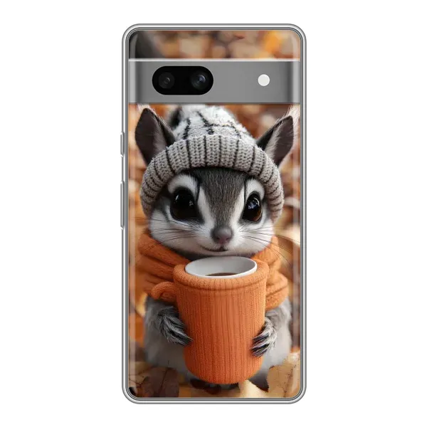 Чехол с рисунком «Грызунчик с кофе» для Google Pixel 7A