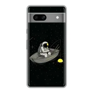Силіконовый Чохол з принтом "Космонавти" на Google Pixel 7A (Космонавт на рибалці)
