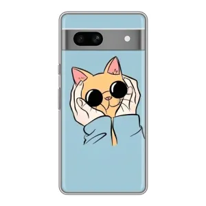 Бампер з зображенням Котиків для Гугул Піксель 7А (КОТИК в окулярах)