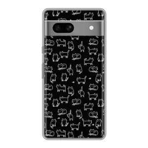 Чохол на тематику: Коти для Google Pixel 7A (Котики на чорному)
