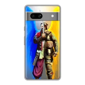 Чохол з картинкою (Патріотичний КОЗАК) на Google Pixel 7A (КОЗАК  з крилами)