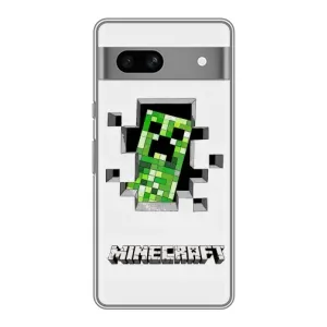 Чехлы для Google Pixel 7A (Персонажи Майн Крафт) (Крипер)