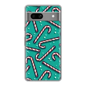 Силиконовый бампер на рождество для Google Pixel 7A (Леденцы)