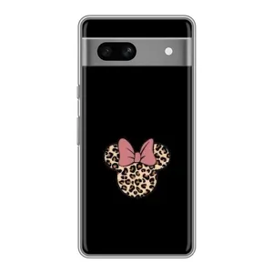 Чехол с леопардовым принтом на Google Pixel 7A (Леопардовая Минни)