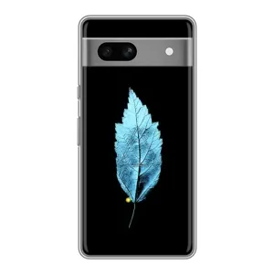 Чохол з картинками на чорному фоні для Google Pixel 7A (Листя)