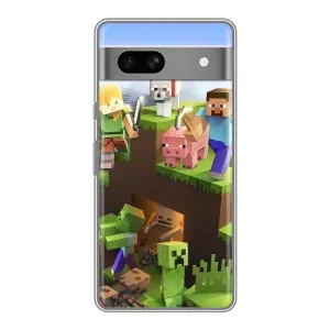 Чехлы для Google Pixel 7A (Персонажи Майн Крафт) (Майн-крафт)