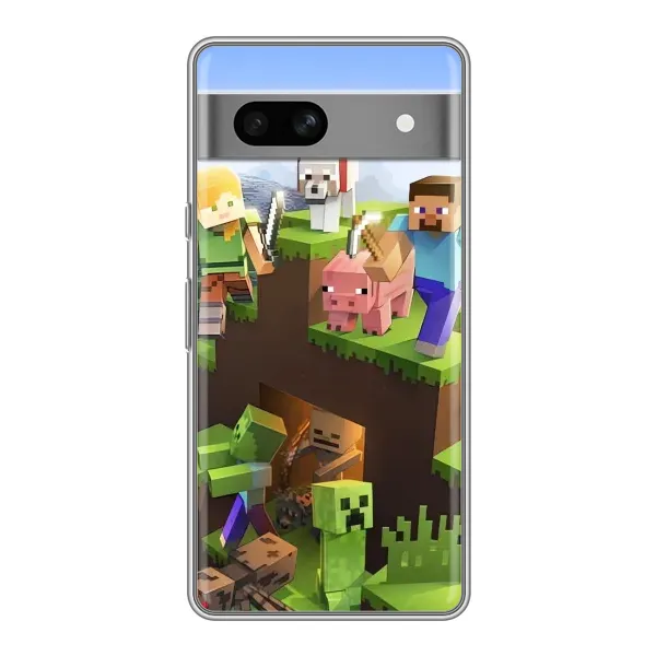Чехол с рисунком «Майн-крафт» для Google Pixel 7A Чехол с рисунком «Майн-крафт» для Google Pixel 7A