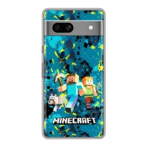 Чехлы для Google Pixel 7A (Персонажи Майн Крафт) (Майнкрафт)