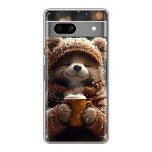 Друкований чохол 'Звірята з кавою' для Google Pixel 7A (Ведмедик з кавою)