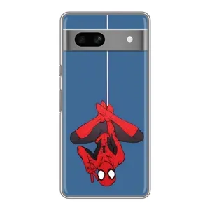 Чехол Супергерой Человека Паука на Google Pixel 7A (На паутине)