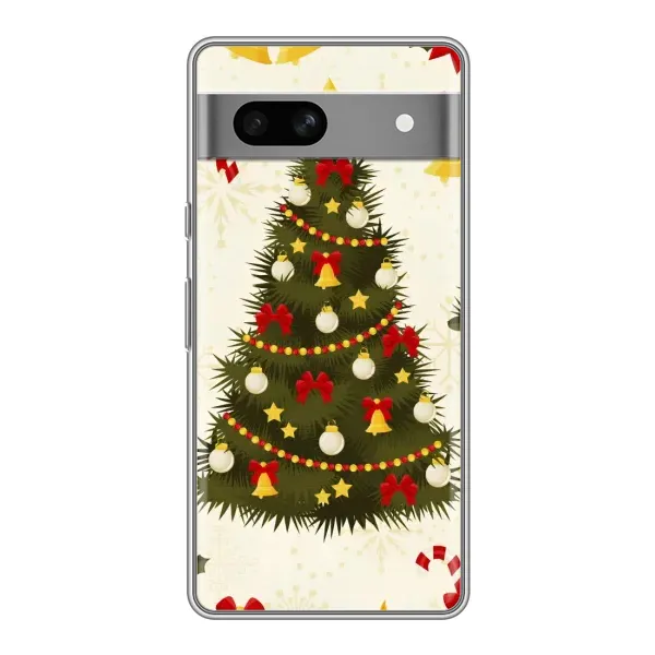 Чехол с рисунком «Новогодний принт» для Google Pixel 7A