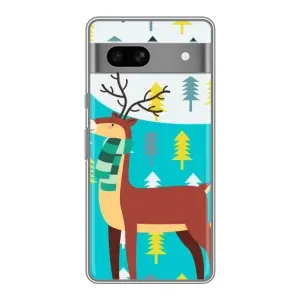 Силіконовий бампер з картинкою звірів для Google Pixel 7A (Олень із шарфом)