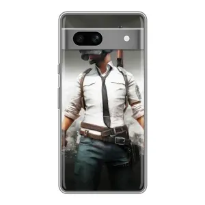 Силиконовый чехол с картинкой "Герой Pubg" на Google Pixel 7A (Пабг)