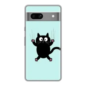 Силіконовий чохол з котиком для Google Pixel 7A (Падаючий кіт)