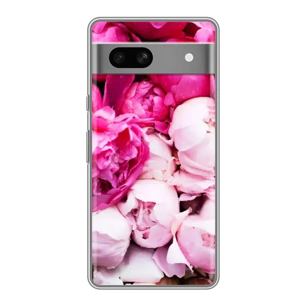 Чехол с рисунком «Пионы» для Google Pixel 7A