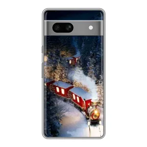Силиконовый бампер на рождество для Google Pixel 7A (Поезд)