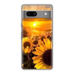 Чехол с Цветами для Google Pixel 7A (поле подсолнухов)