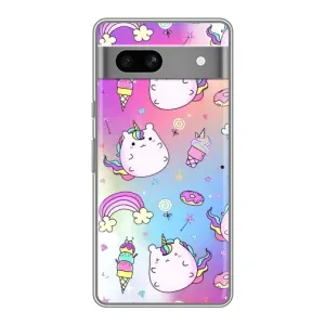 Чохол Unicorn на Google Pixel 7A (Веселка і Єдинорог)