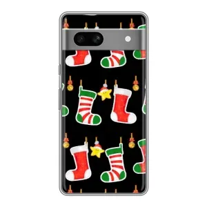 Силиконовый бампер на рождество для Google Pixel 7A (Рождественские подарки)
