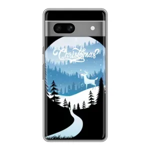 Силиконовый бампер на рождество для Google Pixel 7A (Рождественский Олень)