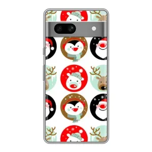 Силиконовый бампер на рождество для Google Pixel 7A (Рождественский принт)