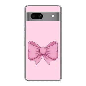 Чехол банты для Google Pixel 7A (Розовый бантик)