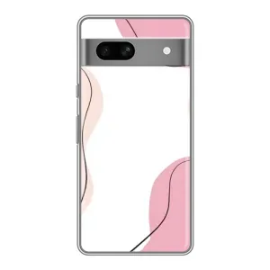 Чехол цветочный дизайн для Google Pixel 7A (Розовый фон)