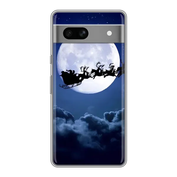 Чехол с рисунком «Санта - луна» для Google Pixel 7A