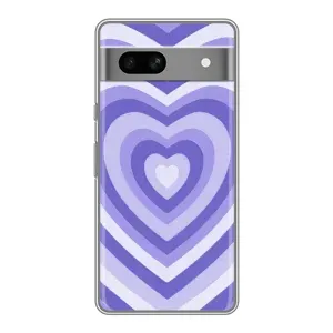 Чохли з тематикою "Маленькі Сердчеки" на Google Pixel 7A (Серце фіолет)