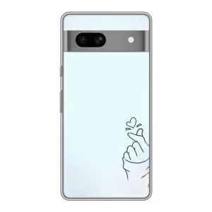 Чохол (Знак сердечка) для Google Pixel 7A (Сердечко на блакитному)