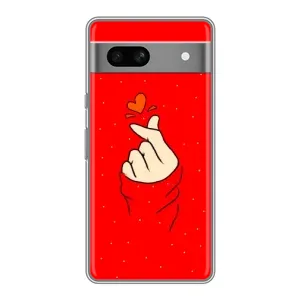 Чохол (Знак сердечка) для Google Pixel 7A (Сердечко на червоному)