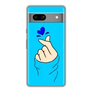 Чохол (Знак сердечка) для Google Pixel 7A (Сердечко на синоьому)