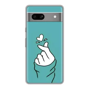 Чохол (Знак сердечка) для Google Pixel 7A (Сердечко на бірюзовому)