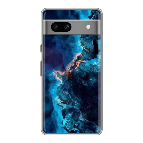 Чехол с рисунком «Синий мрамор» для Google Pixel 7A Чехол с рисунком «Синий мрамор» для Google Pixel 7A