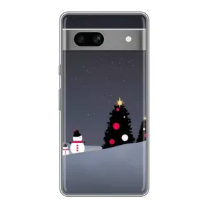Чехлы на Новый Год Google Pixel 7A (Снеговички)