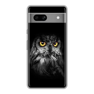 Чохли з принтом СОВИ для Google Pixel 7A (Сова на чорному)