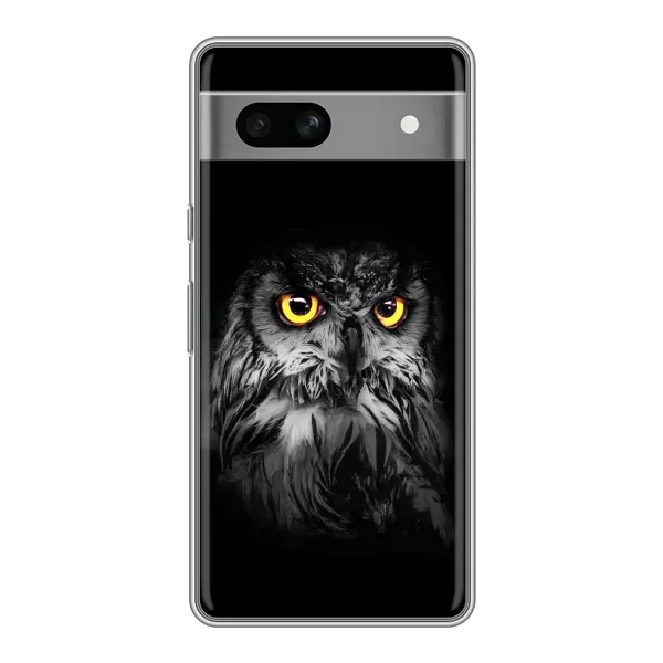 Чохол з малюнком «Сова на чорному» для Google Pixel 7A Чохол з малюнком «Сова на чорному» для Google Pixel 7A